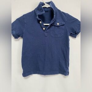 Baby‎ Gap boys 5T short sleeve navy blue collared shirt 100% cotton